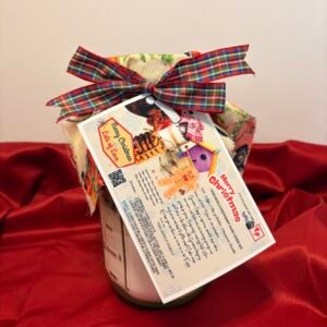 Gma’s Cookie Jar double batch peppermint chocolate chip cookies in a festive Christmas jar